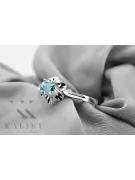 Klasický vintage Aquamarine Ring 925 Sterling Silver VRC004s
